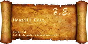 Hrazdil Edit névjegykártya